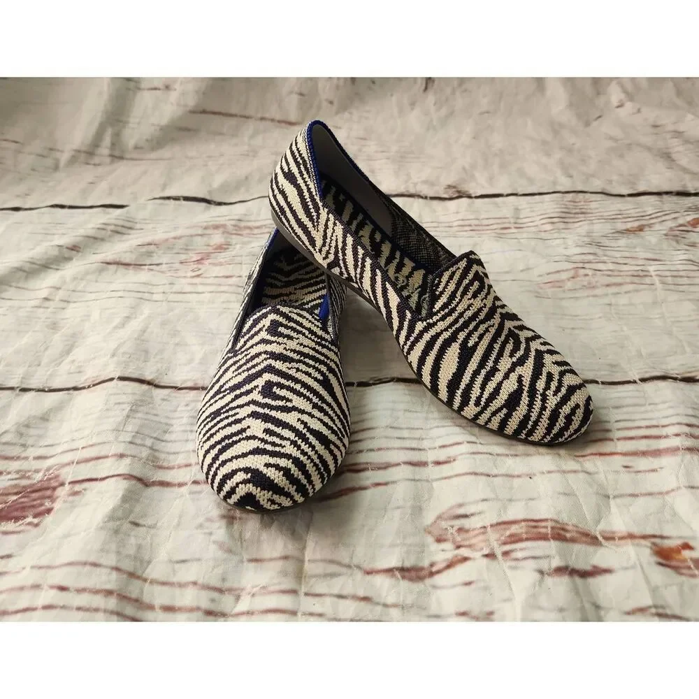 Rothy's Retired Flat Zebra Loafer‎ Size 5.5